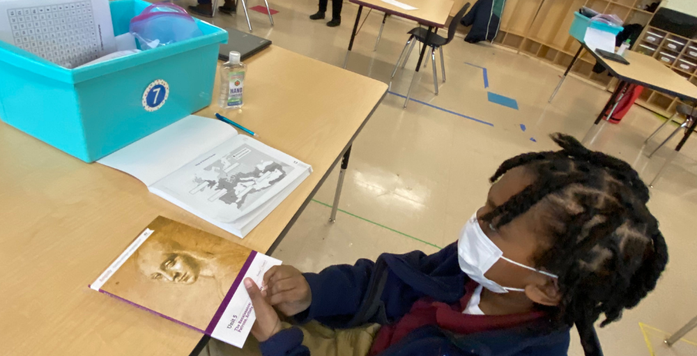 Syracuse Academy of Science and Citizenship 5th grade Atoms use Amplify to study the Renaissance time period, as well as, practicing their reading and writing skills.