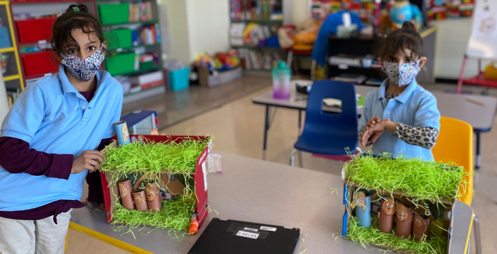 Syracuse Academy of Science and Citizenship students work on set and character design for their Reader’s Theater Production of Goldilocks and the Three Bears.