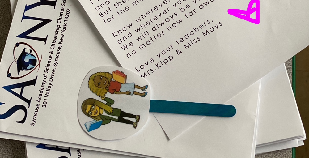 Syracuse Academy of Science and Citizenship school teachers create ‘Flat Teachers’ for their students to show that even though we are apart during this time we are still connected.