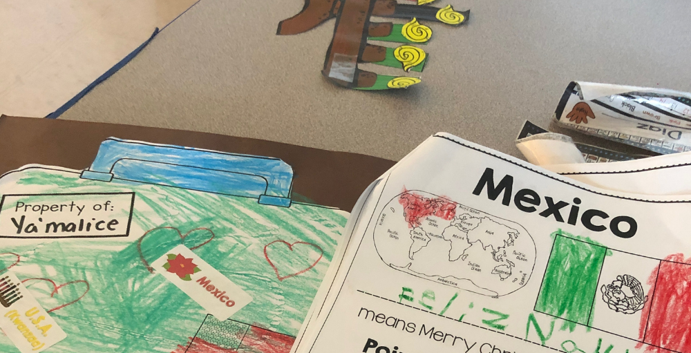 Syracuse Academy of Science and Citizenship elementary school students virtually jet set around the world to learn how countries celebrate various holidays.