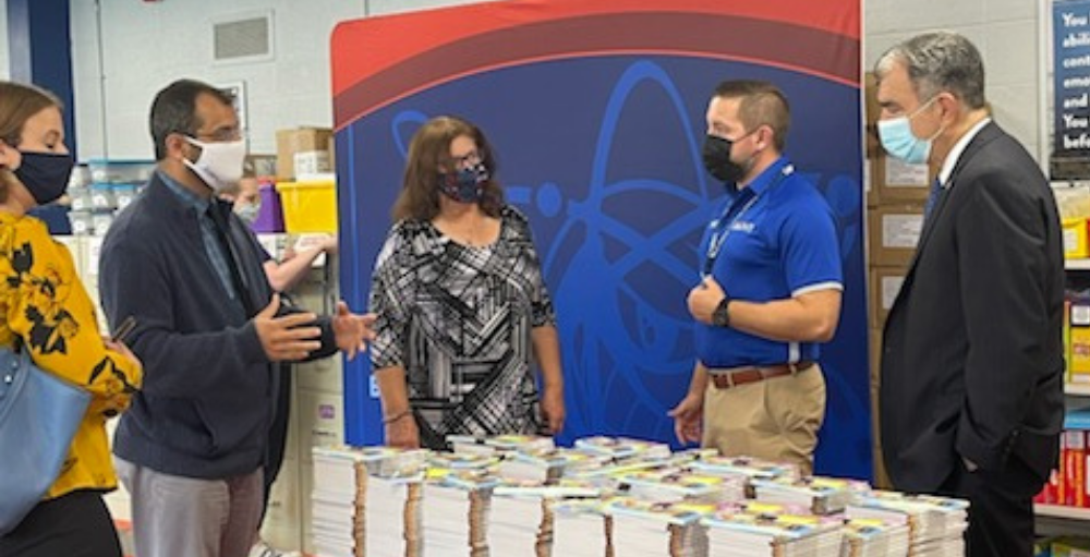 Assemblyman William B. Magnarelli of Assembly District 129 received a special guided tour of Syracuse Academy of Science and Citizenship elementary school led by Dean of Elementary Dominic Frisina and SANY Superintendent Dr. Tolga Hayali.