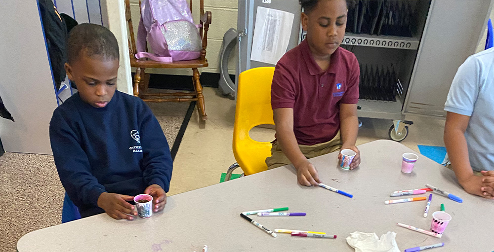 Citizenship & Science Academy of Syracuse First-Graders Plant Spring Flowers 