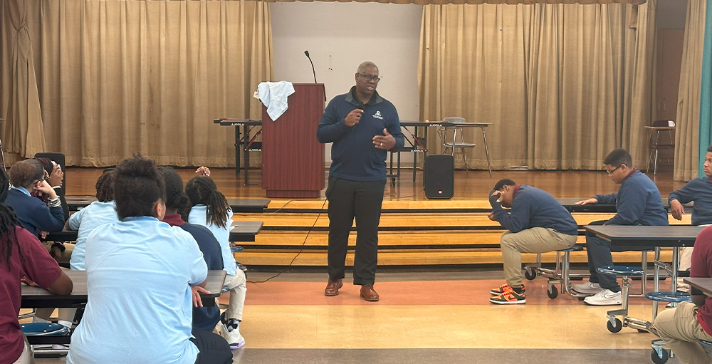 Dr. Hilton, President of OCC, Visits Citizenship & Science Academy of Syracuse Middle School