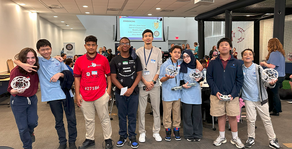 CSAS JSHS Students Explore Drone Soccer at SUNY Poly